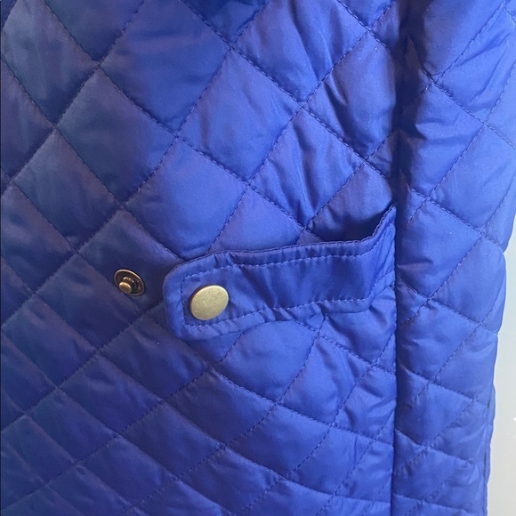 Lands End Women's Quilted Blue Jacket Zipper & Snap Closure Above Knee Sz XL 18 - Picture 7 of 12